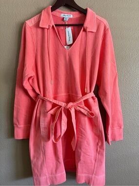 Tommy Bahama Sunray Cove Long Sleeve Coral-Pink Tie-Waist Dress Size XL NWT